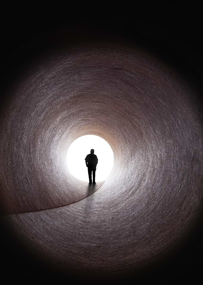 Silhouette in Tunnel