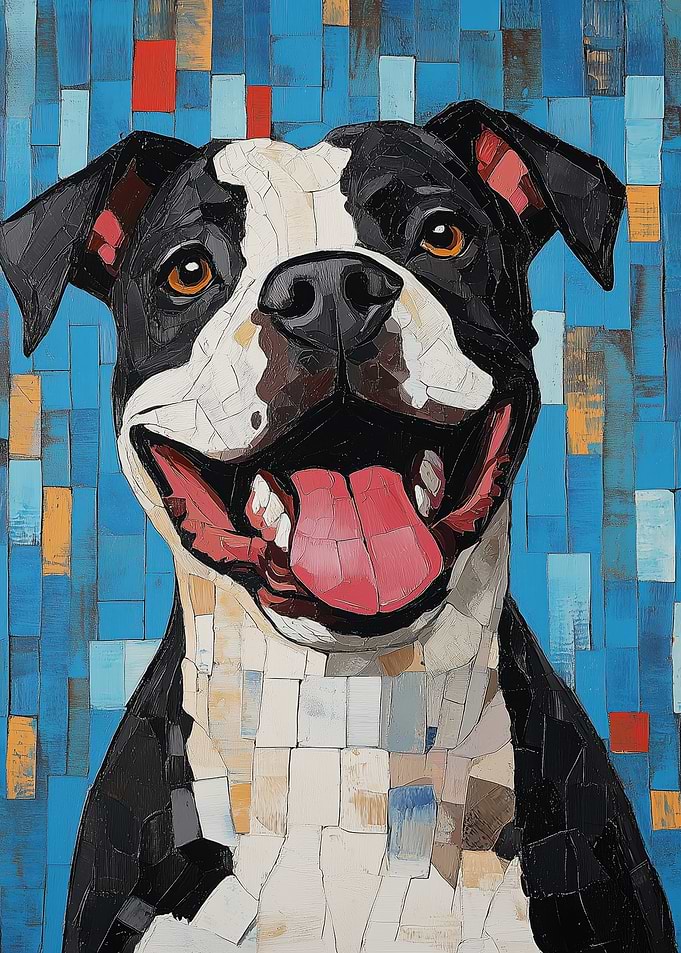 Smiling Pitbull Mosaic