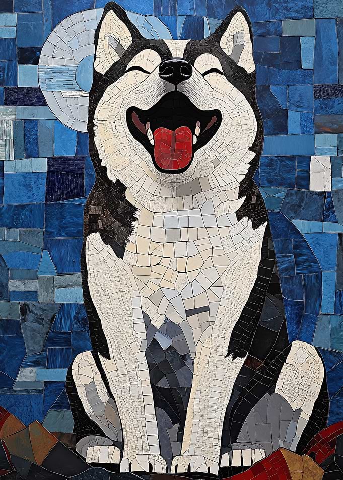 Smiling Husky Mosaic