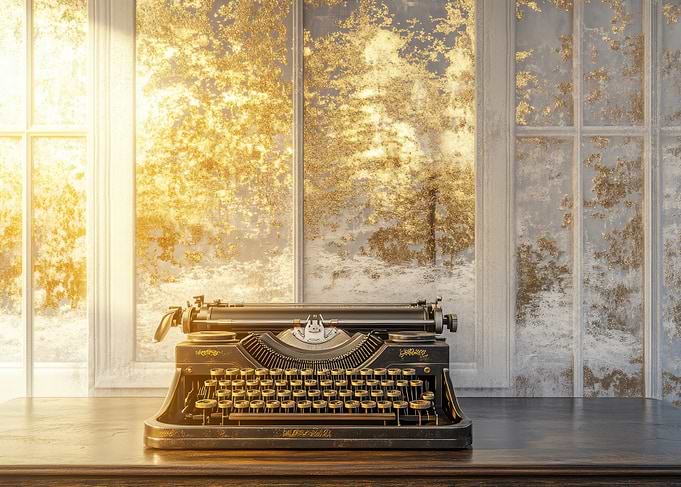Vintage Typewriter by Window