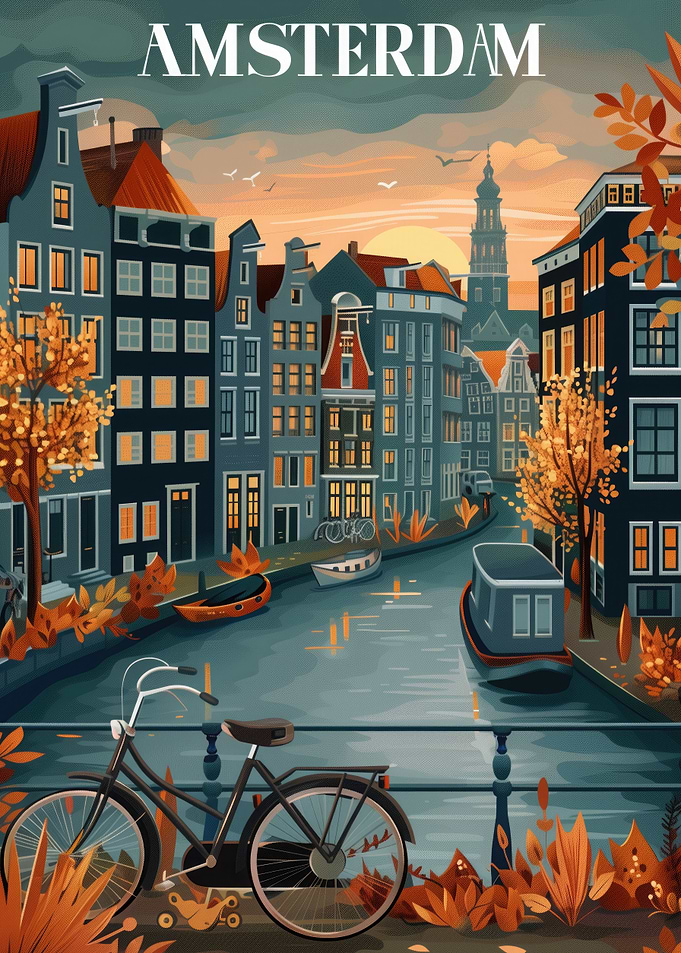Amsterdam Canal Sunset