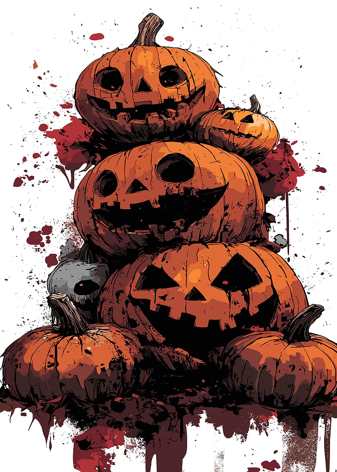 Halloween Jack-o'-Lantern Stack