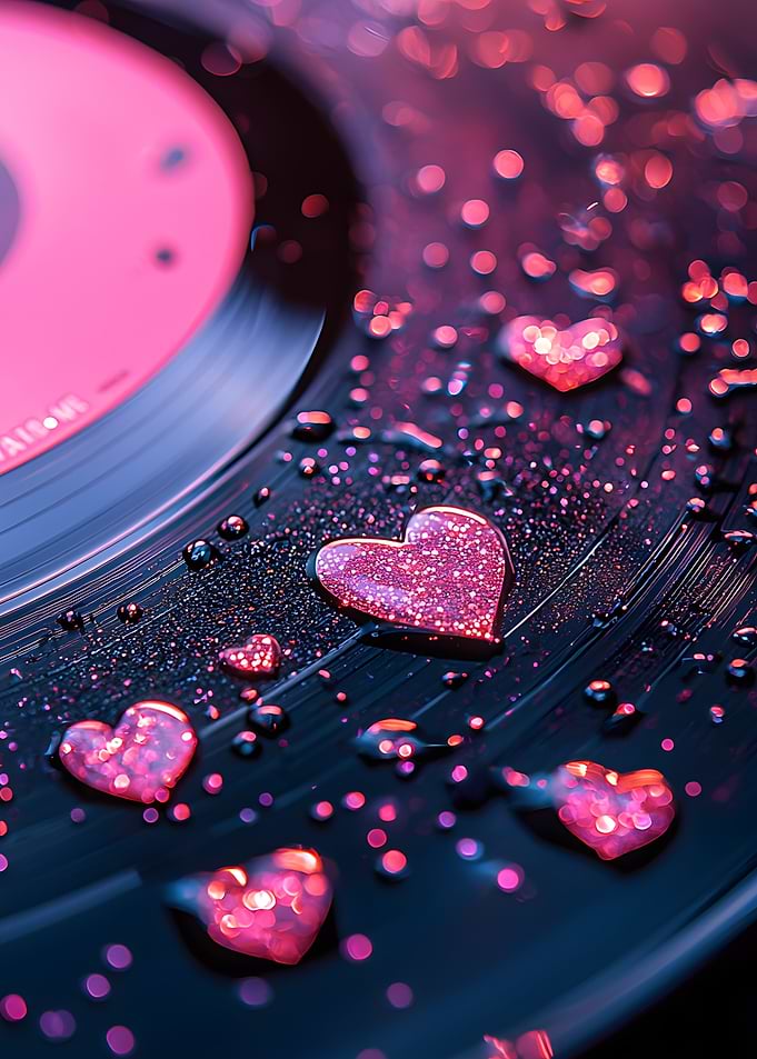 Glitter Hearts on Vinyl