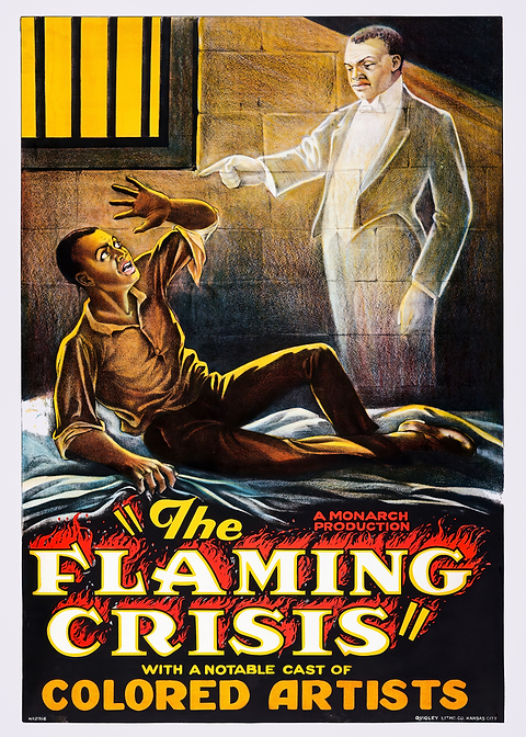 The Flaming Crisis Movie Poster — vintage film art printed on metal