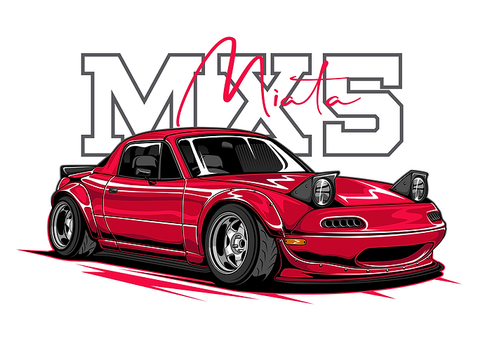 Red MX-5 Miata Illustration