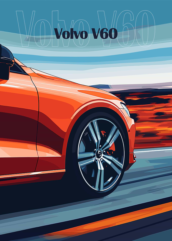 Volvo V60 Car Illustration