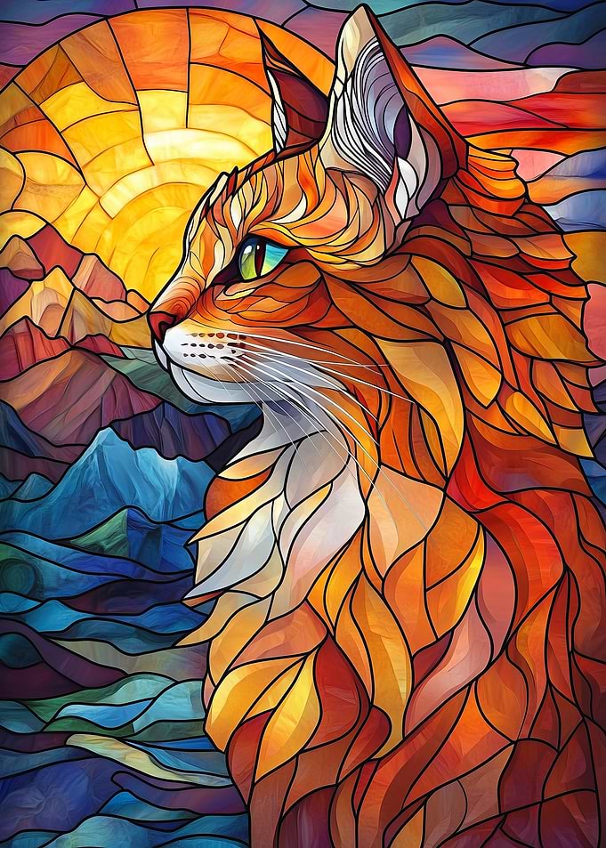 Stained Glass Cat