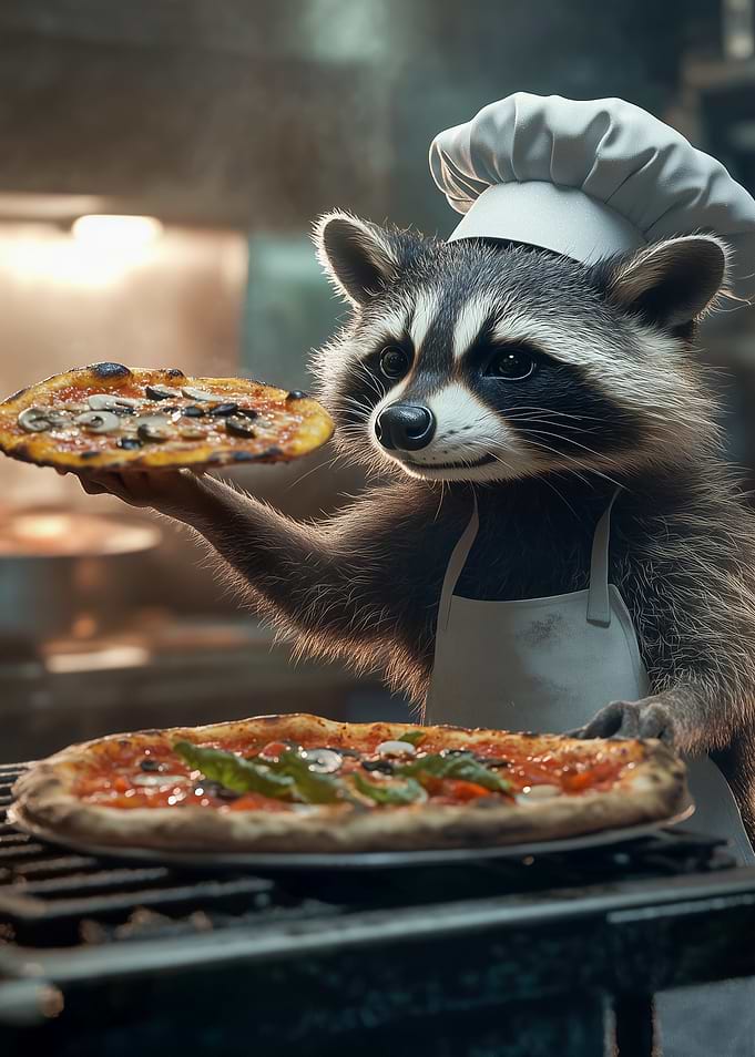 Raccoon Pizza Chef