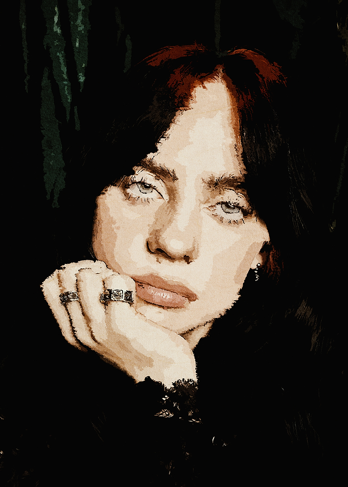 Painting Billie Eilish Portrait