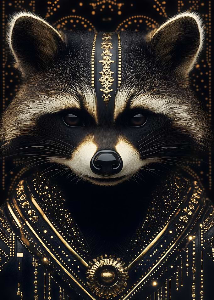 Raccoon in Gold Animal