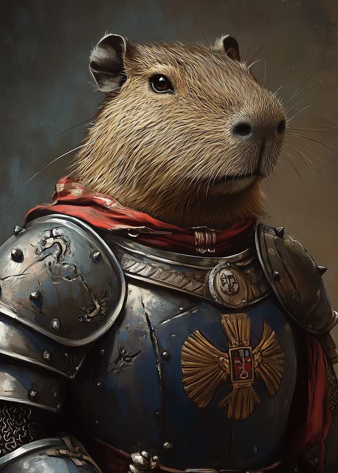 Capybara Knight Fantasy Armor Animal