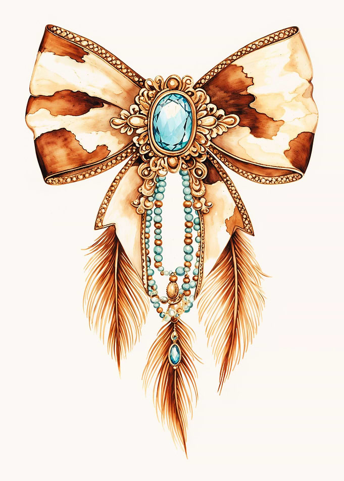Ornate Bow with Feathers