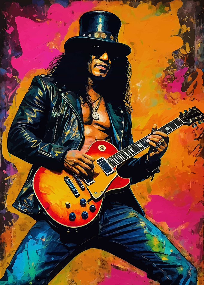 Saul Hudson Slash Guitarist Portrait