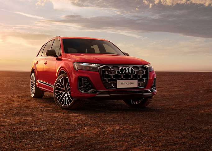 Red Audi Q7 SUV