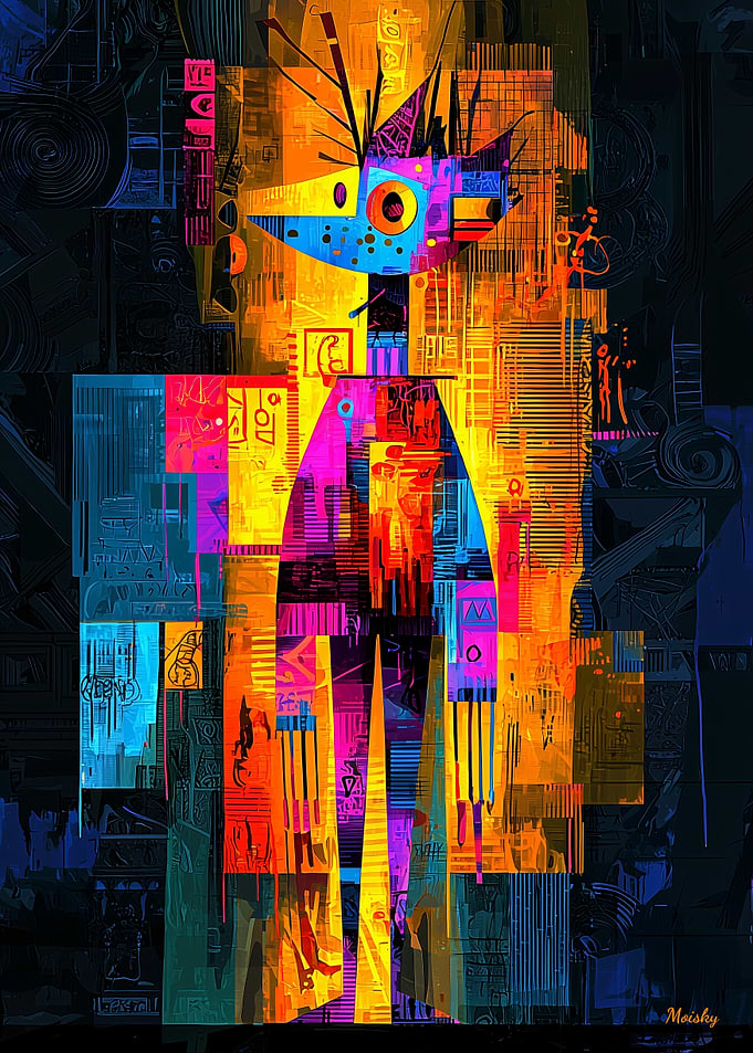 Moisky Self-Portrait – Abstract Geometric Vision