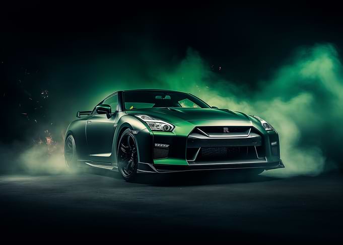 Green Nissan GTR R35 Art