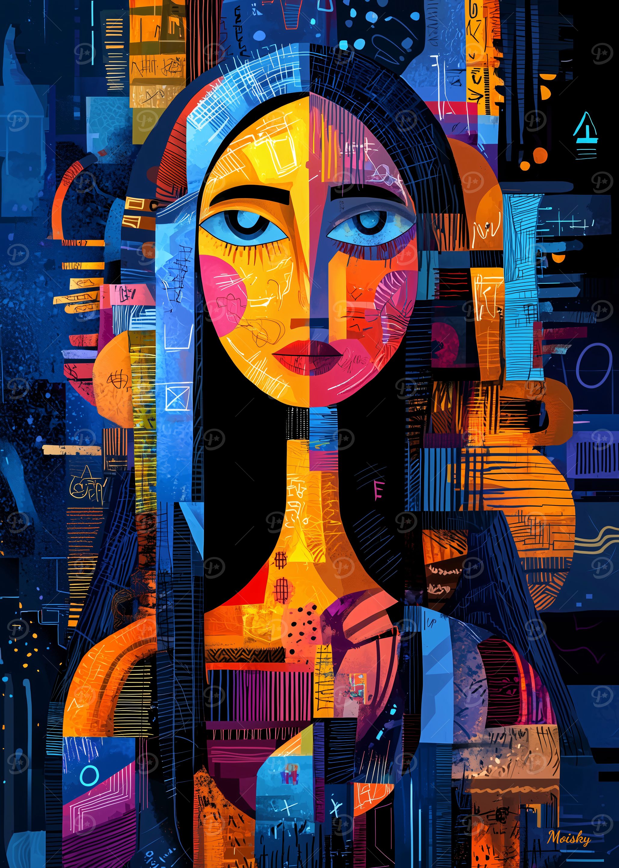 Mona Lisa – Abstract Geometric Reinterpretation