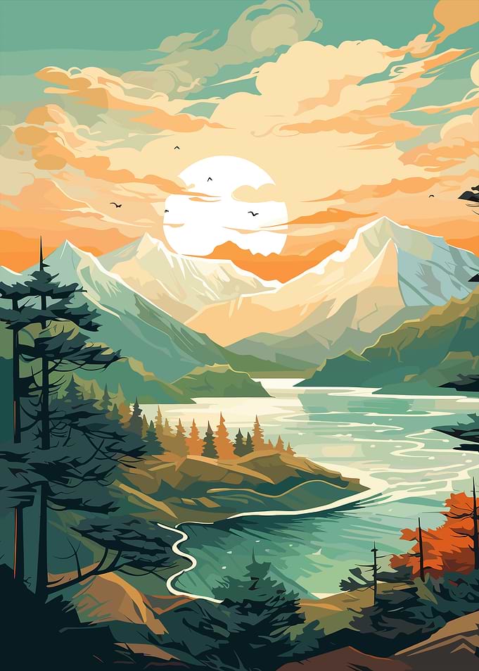Mountain Lake Sunset