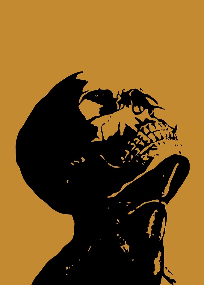 Black and Gold Skull