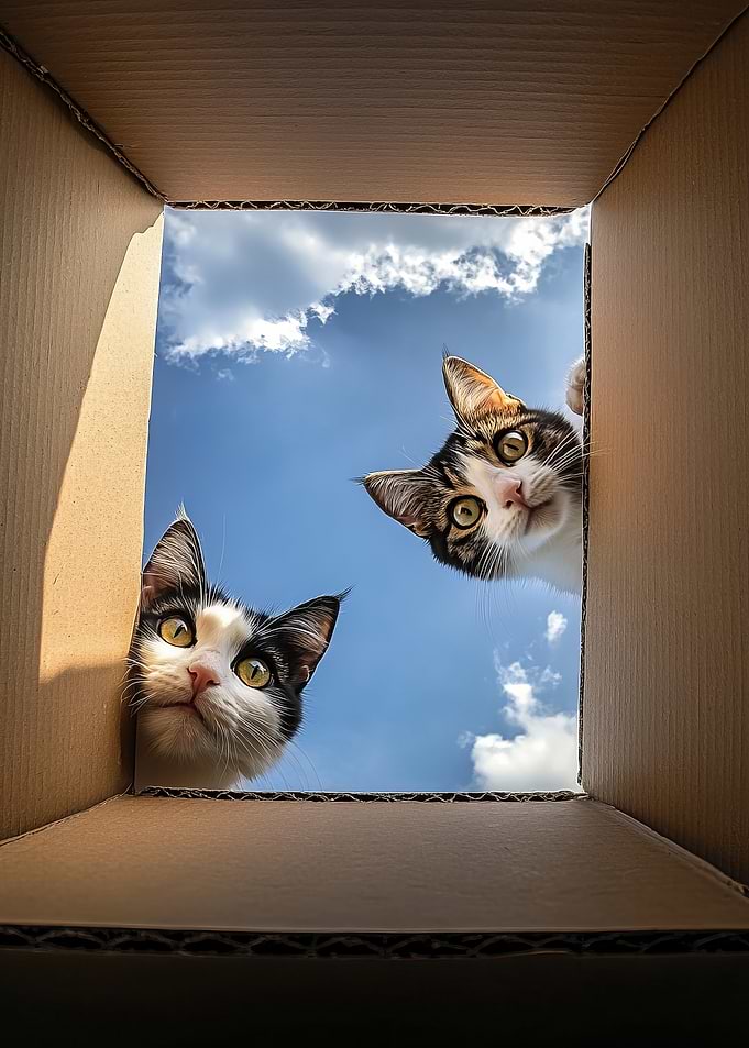 Curious Cats in a Box