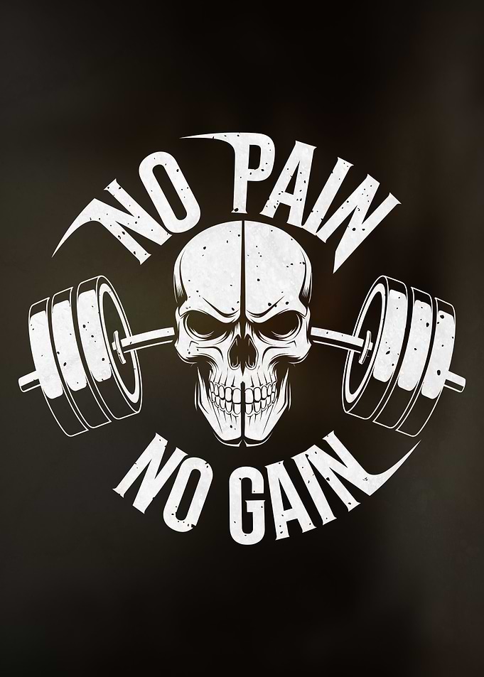No Pain No Gain Skull
