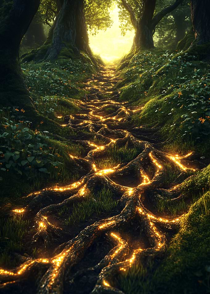Glowing Forest Path