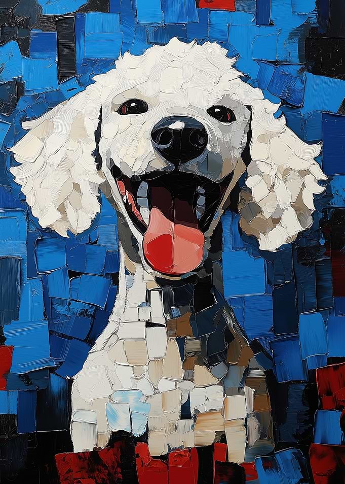 Smiling Poodle Painting