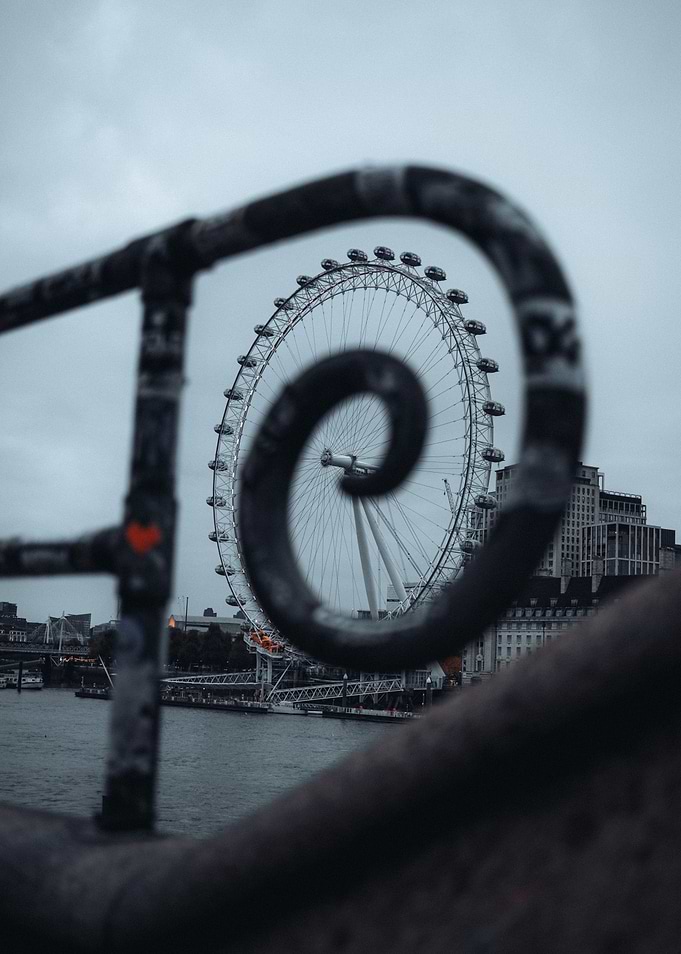 London Eye Through Railing