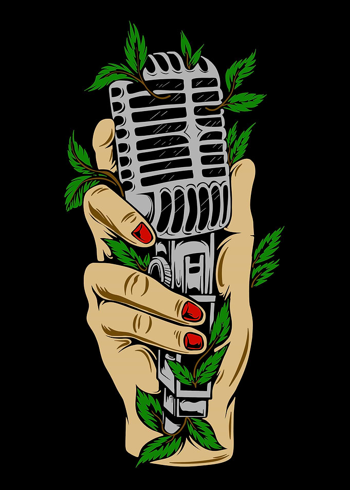 Vintage Microphone with Vines
