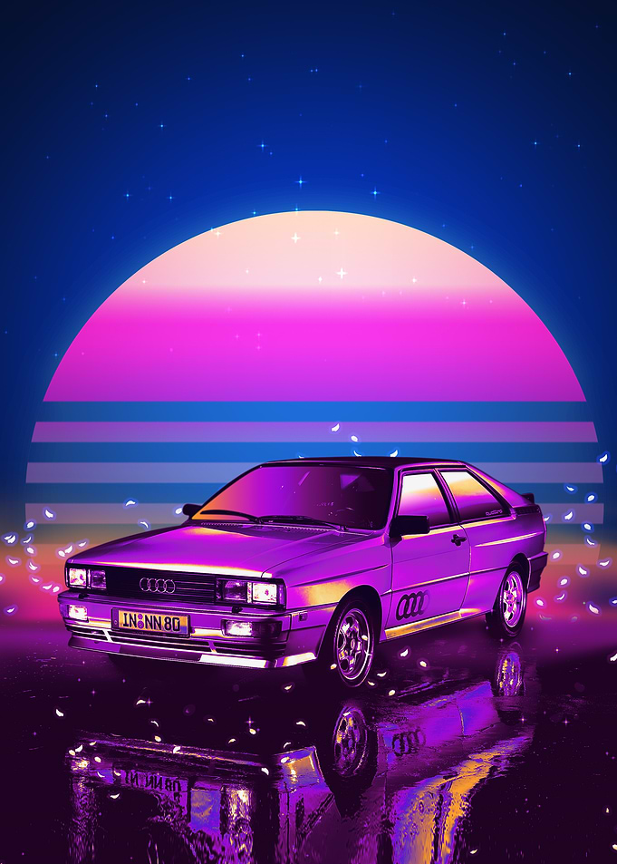 Audi Quattro Retro Art