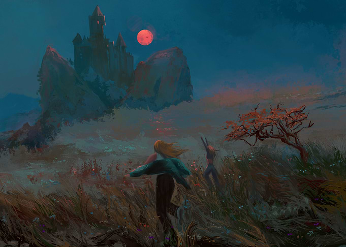 Castle Under Blood Moon (Windy Moors)