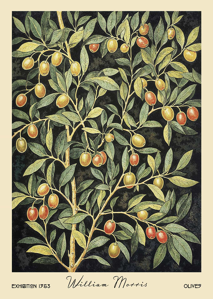 William Morris Olives Kitchen Botanical