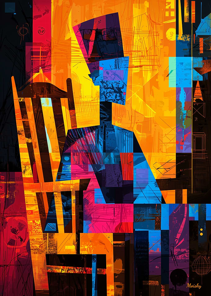 Whistler’s Mother reimagined – Geometric Abstract Expressionism