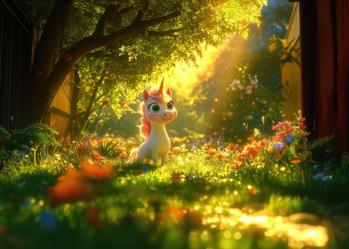 Cute Unicorn in a Meadow
