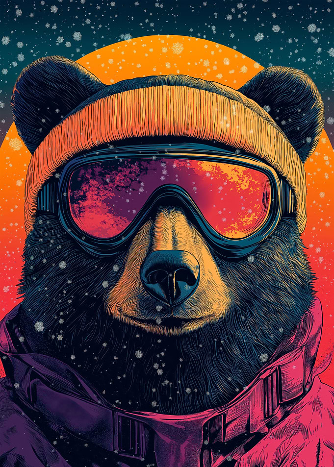 Bear in Ski Goggles