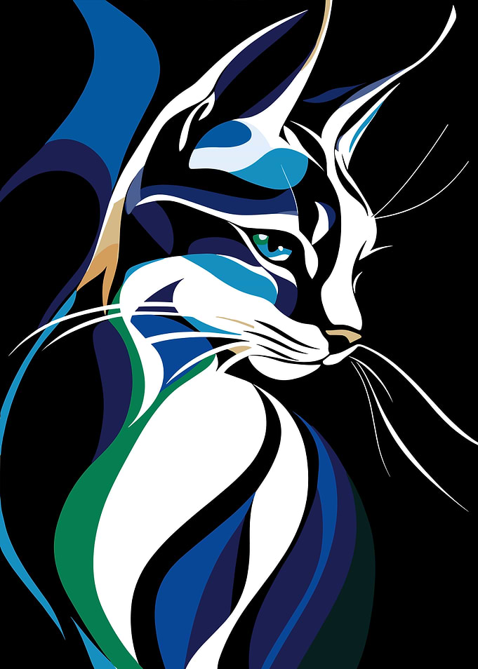 Abstract Cat Portrait