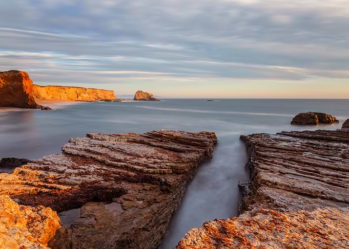 Coastal Rock Formations at Sunset