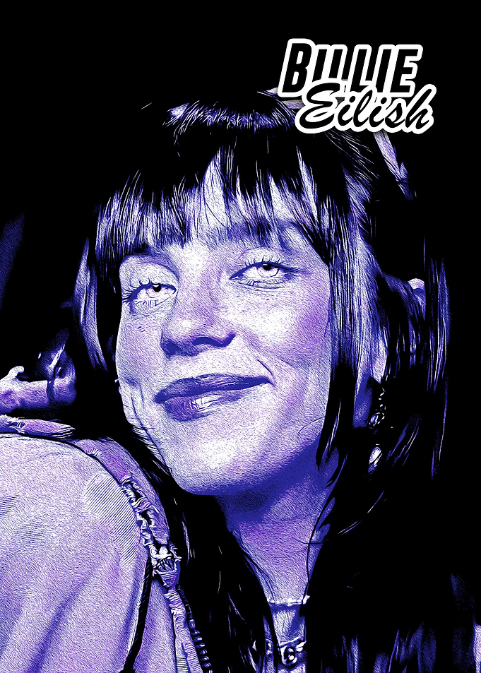 Purple Billie Eilish Portrait
