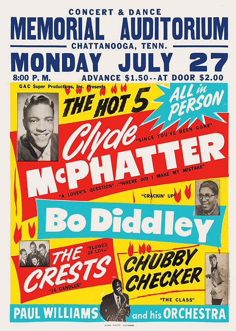 Vintage Music Concert Poster — retro concert bill printed on metal