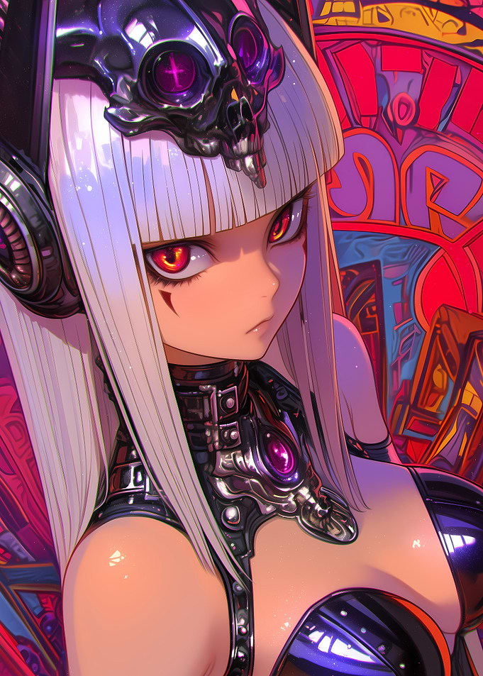 Cyberpunk Anime Girl Gaming