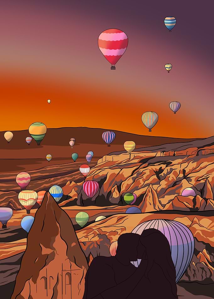 Hot Air Balloons Over Cappadocia