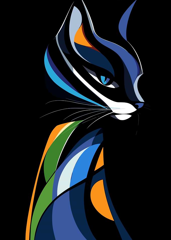 Abstract Cat Portrait
