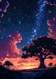 Starry Night Landscape