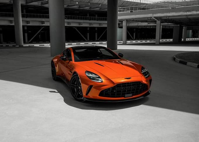 Orange Aston Martin Vantage