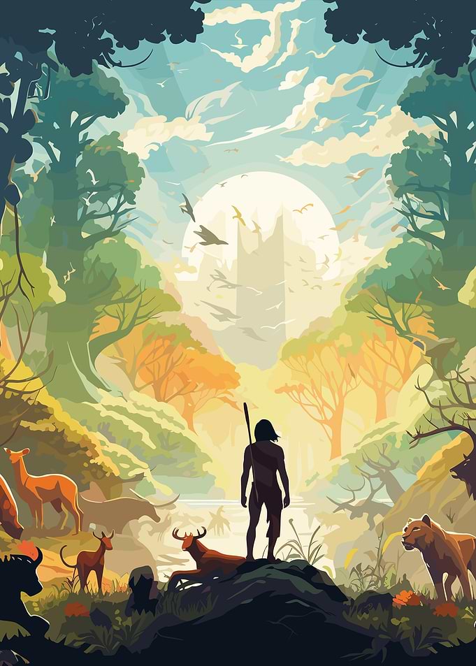 Jungle Man Silhouette