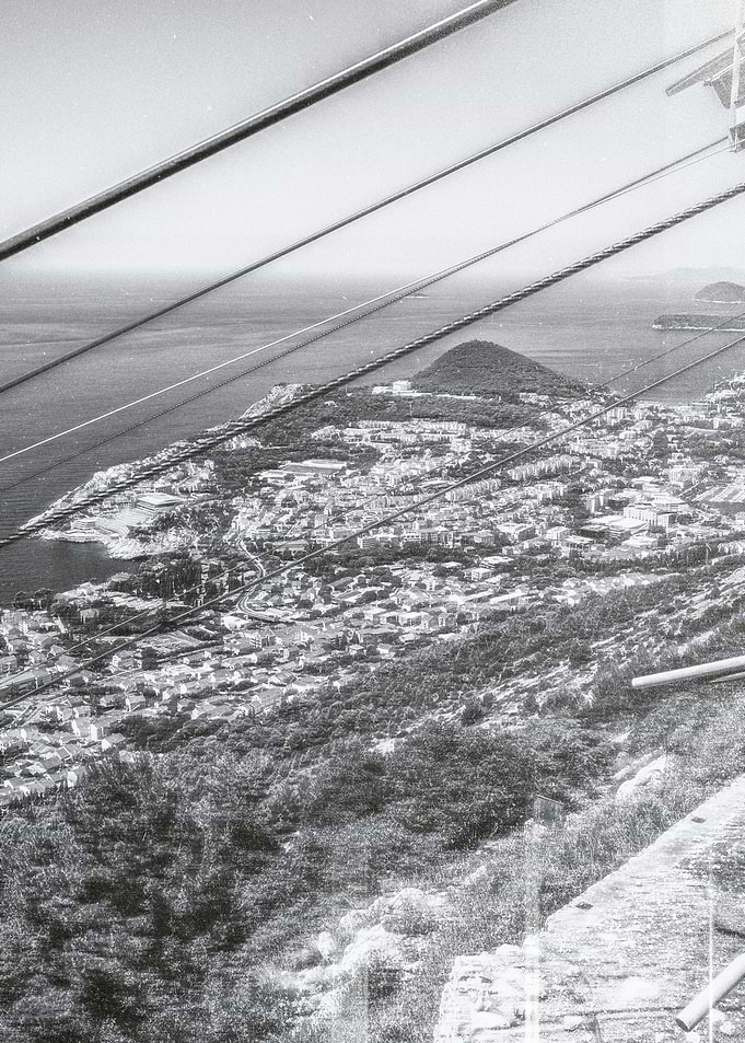 Aerial View of Coastal Town