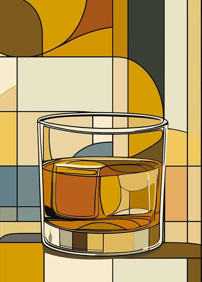 Whiskey Glass in Geometric Design