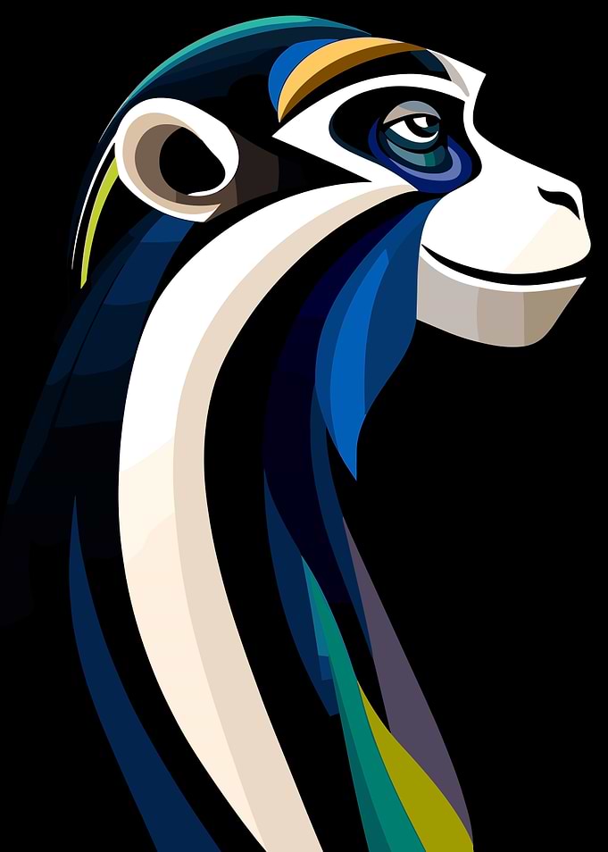 Abstract Monkey Portrait