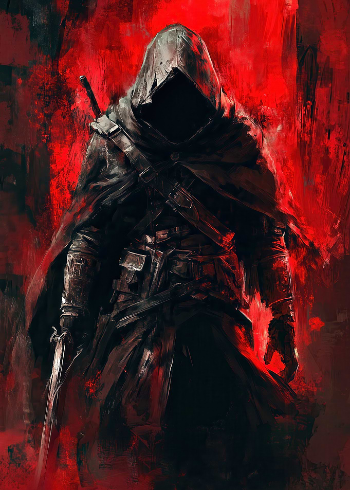 Hooded Figure in Red