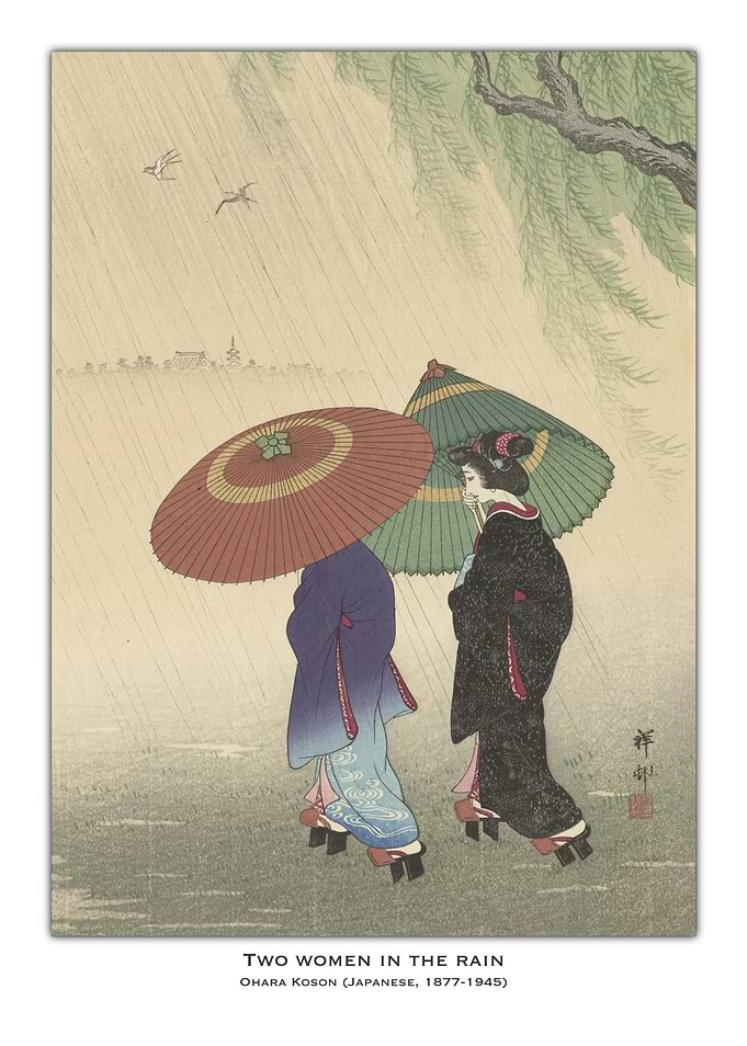 Two Women in Rain